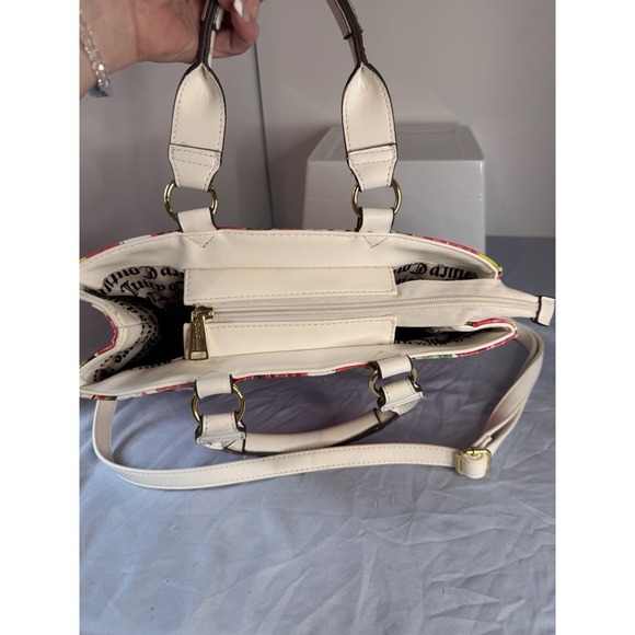 Juicy Couture Multi Rose Crossbody Gold Color Hardware Pink & White Handles - Picture 5 of 12